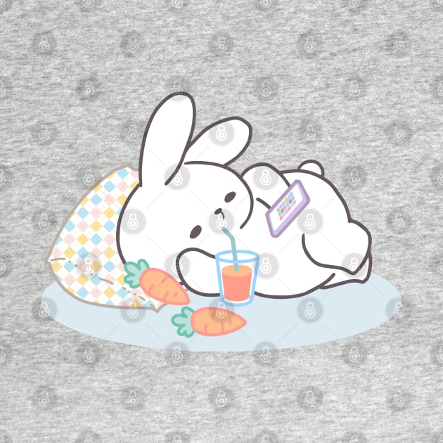 Cute Bunny Relaxing Doing What You Love is Never Waste of Time by LoppiTokki